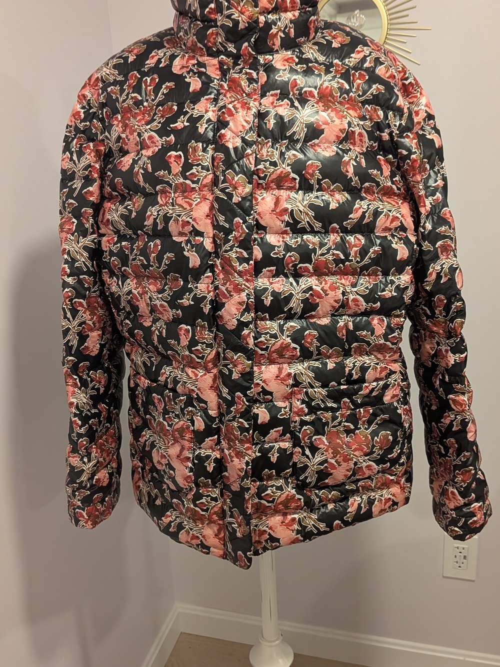 Lands’ End Floral Quilted Puffer Jacket | Lightweight Packable